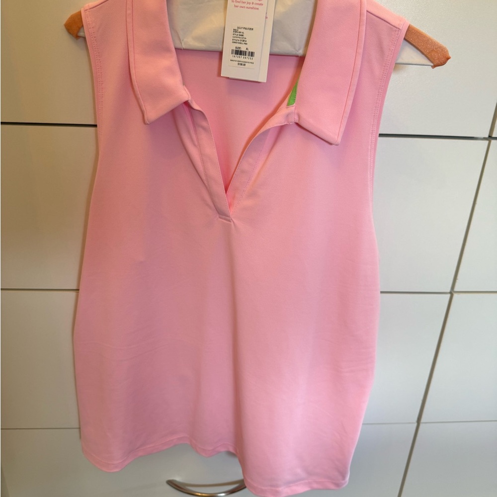 Lilly Pulitzer Conch Shell Pink Polo Top